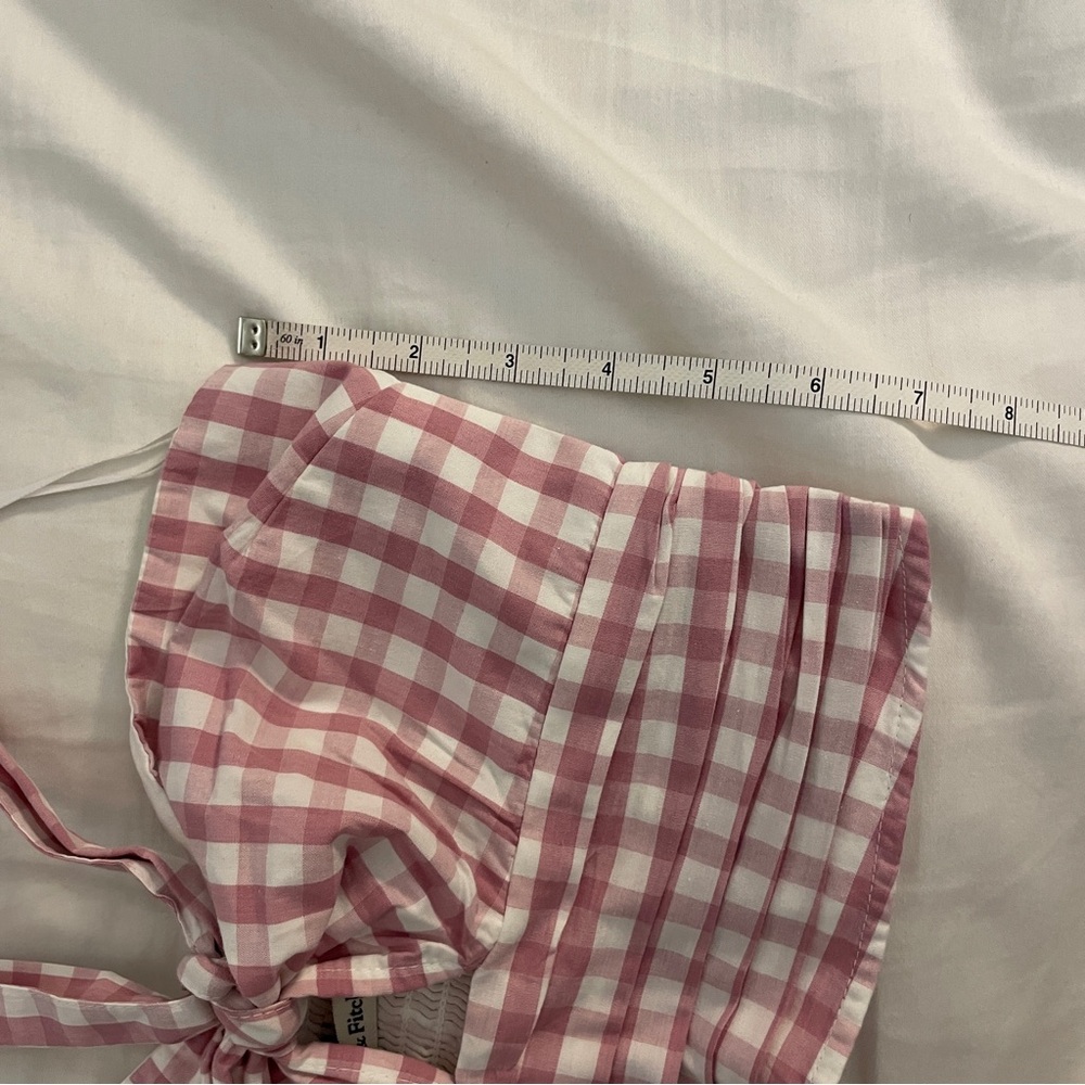 NWT Abercrombie & Fitch Pink Checkered Halter Crop Top (Size XS) - Picture 8 of 8